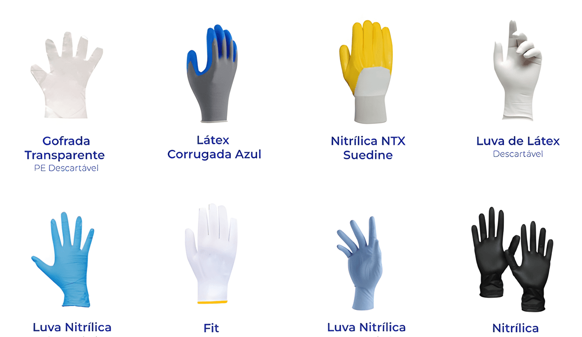 Luvas Tricotadas e Nitrílicas